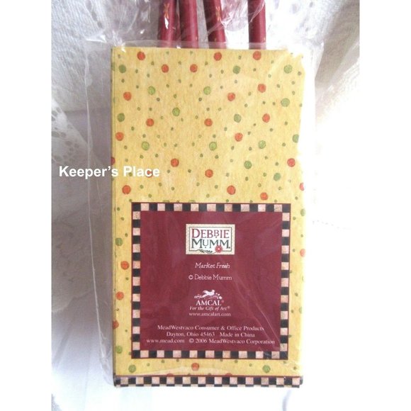 Debbie Mumm MARKET BASKET Note Caddy Gift Set Appl - Picture 4 of 4